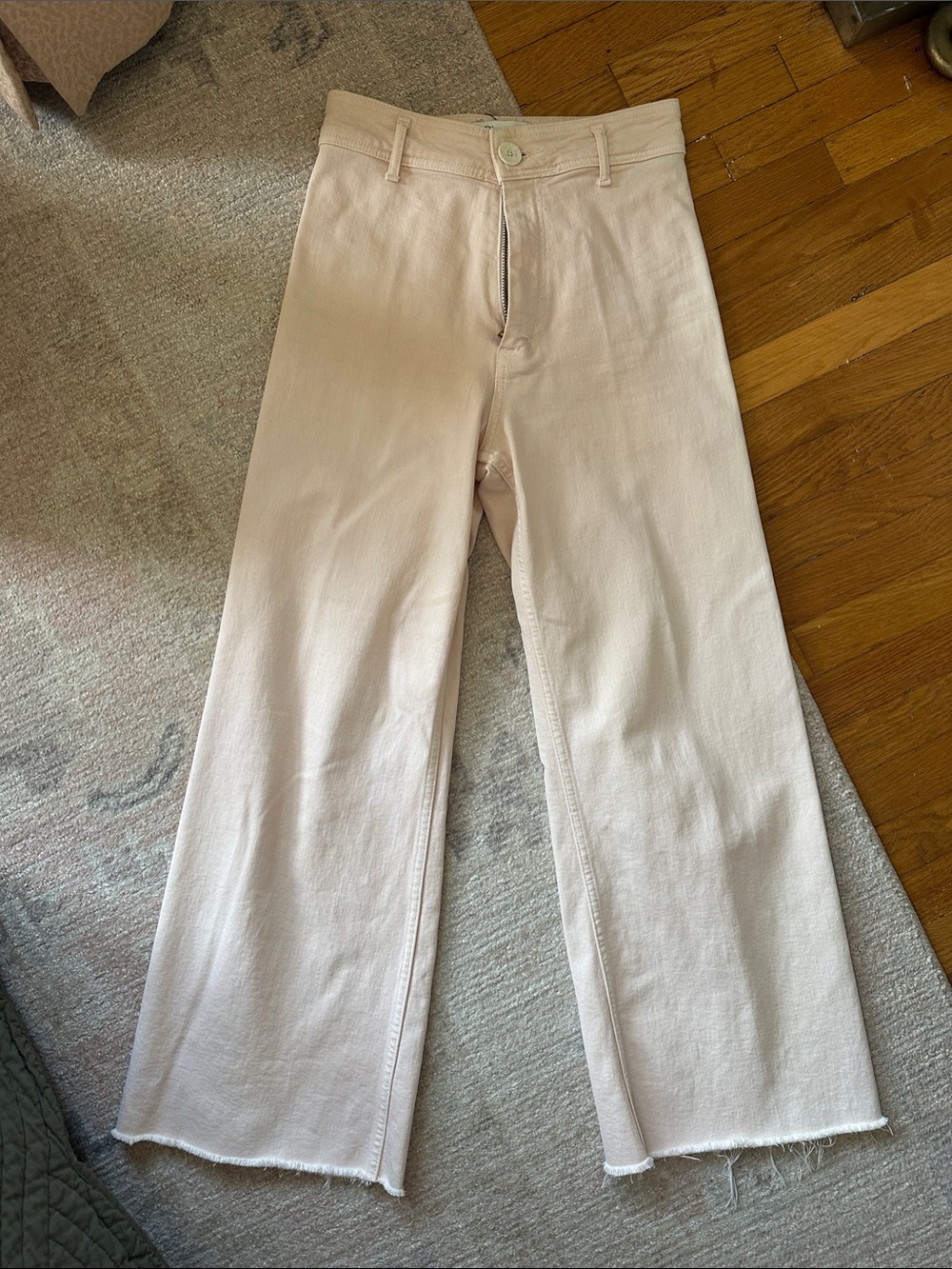 Zara Marine Wide Leg Light Pink Jeans